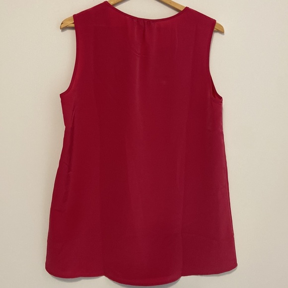 Womens Top Nicole Miller Original Sleeveless Medium Fushia Soft Shoulder Design - Picture 4 of 6